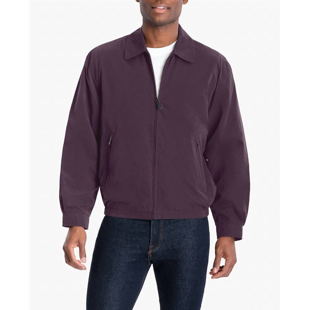 NEW LONDON FOG auburn light weight zip front golf jacket in maroon